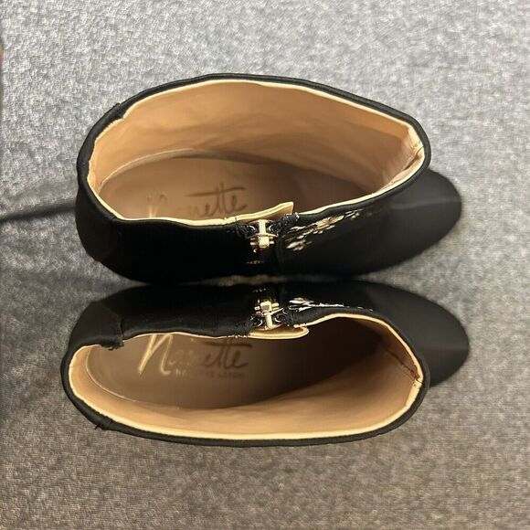 Nanette Lepore Black Ankle Boot 7.5 Belize Floral Embroidered Whimsigoth - Picture 10 of 10